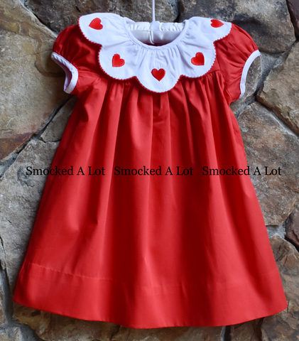 Valentine's Day Red Heart Dress with Collar