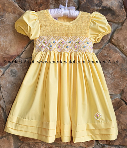 Classic Yellow Smocked Dress