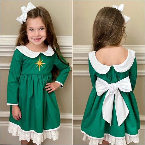North Star Christmas Dress - Smocked A Lot, LLC