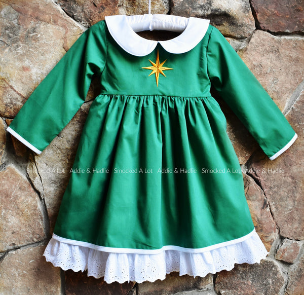 North Star Christmas Dress - Smocked A Lot, LLC